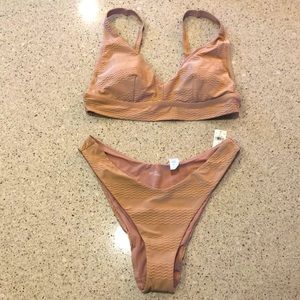 NEW Aerie Women’s Swimsuit Bikini - Nude - Size L